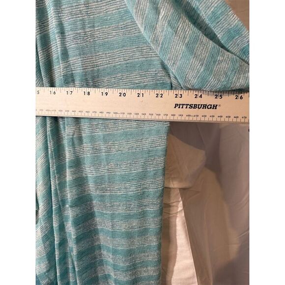 Catherines 1X Blue Striped Open Front Cardigan Tank Set Lightweight Coastal Chic - Picture 5 of 9